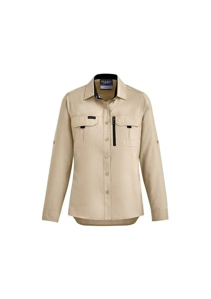 SYZMIK WOMEN OUTDOOR L/S SHIRT ZW760 Work Wear Syzmik Sand 8